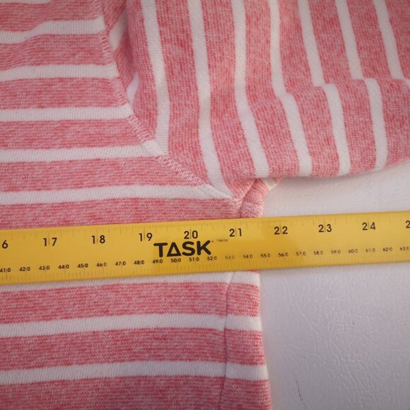 My Style Ladies Size XL Red & White Striped V-neck Terry Cloth Lined Hoodie - Picture 9 of 11